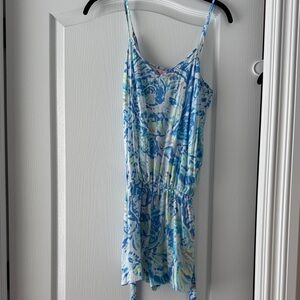 Lilly Pulitzer Blue and Green Floral Romper